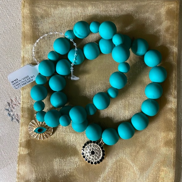 Jewelry - Evil eye and black/gold charm stack bracelets, 2 as pictured NWT